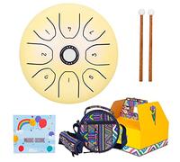 NaLsa Mini Tamburo Della Lingua in Acciaio, Tamburo Di Tamburo in Acciaio Tamburo da 5,5 Pollici 8 Note Strumento a Percussione con Tamburo Di Tamburi Book Borsetta per la Meditazione Regalo per Bambi