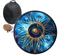 NaLsa New Handpan Steel Drum-Tecnologia a Nitridico Di Alta Pressione Modello Dipinto a Mano, 22 Pollici 9Notes D Minore Strumento a Percussione a Tamburo a Mano, Regalo per Appassionato Di Musica e P