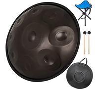 NaLsa Padella a Mano Armonica Marrone Armonica Pentola in D Minore 9 Note da 22 Pollici Tamburo a Mano in Acciaio con Padella a Mano Morbida Tamburo/Nero/10 Toni