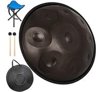 NaLsa Panna Del Tamburo Di Mano Armonica Nera in D Minore 9 Note da 22 Pollici in Acciaio a Mano con Padella a Mano Morbida Panna a Mano/Nero/10 Toni