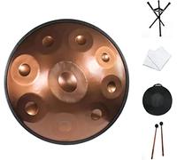 NaLsa Panna Di Mano in D Minore 9 Note 22 "Tamburo a Mano in Acciaio con Sacca per Mano Morbida, Strumento Di Tamburo per Mani Professionali, Mazze da Gamba, Supporto per Mani, Panni Senza Polvere/Oro