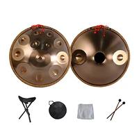 NaLsa Panoramica Portatile Padella in Acciaio Tamburo 9 10 12 14 Note Strumento a Percussione con Sacchetto Di Trasporto per la Guarigione Del Suono per Principianti, Meditazione Personale/Oro/14Notes