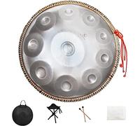 NaLsa Set-Premium da 22 Pollici 10 Suoni D Strumento Di Padella a Mano Minore, Famoso Tamburo per Adulti, Argento/Argento/9 Toni