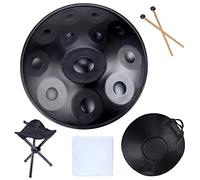 NaLsa Tamburi in Acciaio a Mano Sullo Strumento a Percussione Musical D Minore 9 10 12 Note 22 Pollici Tamburo a Mano in Acciaio per Adulti con Sacchetto Di Padella Morbida, Mazze da 2 Manuali, Suppor