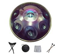 NaLsa Tamburi in Acciaio Handpan Strumento a Percussione Musical D Minore 9 10 12 14 Note con Supporto per Mano, Custodia per Mani, Mazze Durevoli e Tessuto Senza Polvere per la Guarigione Del Suono,