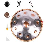 NaLsa Tamburi per Le Mani Set da 18 '' 9 Note Tamburi per Padella a Mano in Acciaio con Padella a Mano Morbida 2 Mazzella per Mani e Panoramica per Adulti Regali per Adolescenti/G Tono 9 Tono D'Oro D'