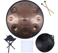 NaLsa Tamburo Della Lingua a Mano in D Minore 10 Note, 22 Pollici/56 cm Tamburo a Percussione Armonica per Guarigione Del Suono, con Sacchetto a Mano Morbido a Mano, Mazza da Gamba, Supporto per Mani,