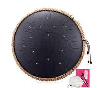 NaLsa Tamburo Della Lingua in Acciaio 15 Nota 13 Pollici per Adulti, Tamburo per Mani Strumenti a Percussione con Sacca da Trasporto, Bacchette per Meditazione Yoga Curativa per la Mente Della Mente d