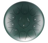 NaLsa Tamburo Della Lingua in Acciaio, Tamburo in Acciaio, Tamburo per Impannate, Tamburo Del Serbatoio C Chiave Strumento a Percussione 12 Pollici 11 Note con lo/Verde