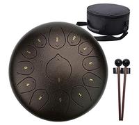 NaLsa Tamburo Di Lingua in Acciaio ad Alto Contenuto Di Carbonio, 12 Pollici 13 Note C Maggiore, con Martello Del Tamburo, Staffa Di Bacchetta, Manica Di Dito in Gomma e Borsa da Viaggio per Campeggio