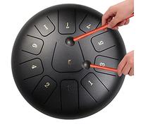 NaLsa Tamburo in Lingua D'Acciaio da 10 Pollici 11 Note Tamburi per Mani Di Tamburi Di Percussione Strumenti Tamburi a Mano con Borsa da Viaggio, Mazze, Libro Musicale per L'Illuminazione Musicale per