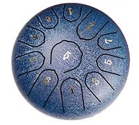 NaLsa Tamburo per Le Mani, Tamburo Della Lingua in Acciaio, 6 Pollici 11 Note Mini Percussion Strumento con Leramette Music Lioli Adesivi Delle Dita Adesivo per Meditazione Yoga Concert Healing Gift E