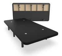 Nalui - Base imbottita 109 x 190 cm in acciaio inox con 6 gambe di altezza 25 cm, elevata stabilità con 5 barre trasversali, tessuto 3D traspirante e 4 valvole di aerazione | Made in España | Nero