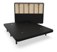 Nalui - Base imbottita 120 x 180 cm in acciaio inox con 7 gambe di altezza 25 cm, elevata stabilità con 5 barre trasversali, tessuto 3D traspirante e 4 valvole di aerazione | Made in España | Nero