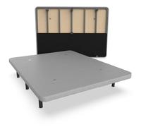Nalui - Base imbottita 1202x00 cm in acciaio inox con 7 gambe di altezza 25 cm, elevata stabilità con 5 barre trasversali, tessuto 3D traspirante e 4 valvole di aerazione | Made in España | Grigio