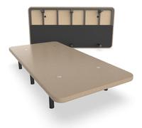 Nalui - Base imbottita 135 x 180 cm in acciaio inox con 6 gambe di altezza 25 cm, elevata stabilità con 5 barre trasversali, tessuto 3D traspirante e 4 valvole di aerazione | Made in Italy | Beig
