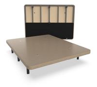 Nalui - Base imbottita 135 x 190 cm in acciaio con 7 gambe di altezza 25 cm, grande stabilità con 5 barre trasversali, tessuto 3D traspirante e 4 valvole di aerazione | Made in Spagna | Beig