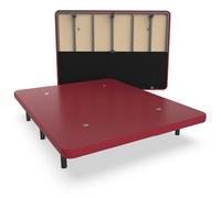 Nalui - Base imbottita 140 x 190 cm in acciaio inox con 7 gambe di altezza 25 cm, grande stabilità con 5 barre trasversali, tessuto 3D traspirante e 4 valvole di aerazione | Made in Spagna | Granato
