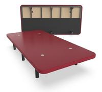 Nalui - Base imbottita 90 x 200 cm in acciaio inox con 6 gambe di altezza 25 cm, grande stabilità con 5 barre trasversali, tessuto 3D traspirante e 4 valvole di aerazione | Made in Spagna | Granato