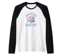 NAM Myoho Renge Kyo Daimoku Fiore di Loto - SGI Maglia con Maniche Raglan