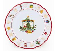 NAMAI - Piatto Panettone Natalizio 33 CM, Porcellana Resistente, Eleganza Natalizia, Adatto In Lavastoviglie e Microonde, Piatti Natalizi, Idea Regalo (Piatto Panettone)