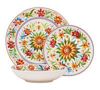 NAMAI - Servizio Piatti 6 Persone, 18 Pezzi, Porcellana Resistente, Adatti in Lavastoviglie e Microonde, Colori Vivaci, Set Piatti 18 Pezzi, Idea Regalo