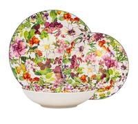 NAMAI - Servizio Piatti 6 Persone, 18 Pezzi, Porcellana Resistente, Adatti in Lavastoviglie e Microonde, Colori Vivaci, Set Piatti 18 Pezzi, Idea Regalo (SPRING)