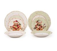 NAMAI - Servizio Piatti 6 Persone Natalizio, Porcellana Elegante, Resistenti e Adatti In Lavastoviglie e Microonde, Piatti Natalizi, Idea Regalo (Set Piatti 18 PZ)