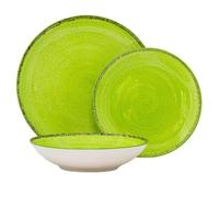 NAMAI - Servizio Piatti 6 Persone - Piatti Porcellana - Adatti in Lavastoviglie e Microonde - Piatti Colorati - Set Piatti 18 Pezzi - Set Piatti 6 Persone - Piatti Particolari (Pepper Green)