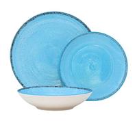 NAMAI - Servizio Piatti 6 Persone - Piatti Porcellana - Adatti in Lavastoviglie e Microonde - Piatti Colorati - Set Piatti 18 Pezzi - Set Piatti 6 Persone - Piatti Particolari (Pepper Blue)