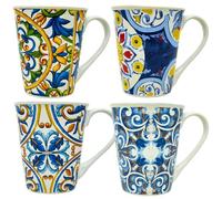 NAMAI - Set 4 Tazze Colazione, 300 ml, Adatte in Lavastoviglie e Microonde, Porcellana Resistente, Design Unico, Set Tazze Mug, Idea Regalo (MUG)