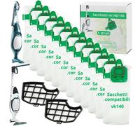 NAMAI Set di 12 Sacchetti Folletto VK140 e VK150 2 Filtri Motore Compatibili e