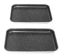 NAMAI - Set di 2 Teglia Pizza Rettangolare, 40CM x 28 CM e 35CM x 25 CM, Alluminio Antiaderente, Adatte In Lavastoviglie, Made In Italy (2 teglie pizza)