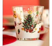 NAMAI - Set di 6 Bicchieri Natalizi, 325 ML, Vetro Resistente, Adatti in Lavastoviglie e Microonde, Eleganza Natalizia, Bicchieri Colorati Vetro, Idea Regalo (ALBERO)