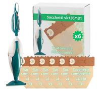 NAMAI - Set di 6 Sacchetti Folletto VK130 e VK131, Ricambi Compatibili, Carta Resistente, Ricambi Folletto (6 Sacchetti)