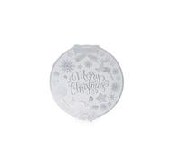 NAMAI - Set di 6 Tovagliette Sottopiatto Natalizie in Plastica, 38 CM Diametro, Lavabili e Riutilizzabili, Sottopiatti Natalizi, Idea Regalo (Bianco Argento)
