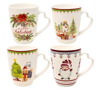 NAMAI-Set Tazze Natalizie 4pz-Mug Tazza-Adatta a Lavastoviglie e Microonde-8CM x 10CM-Porcellana-Tazze Colazione Particolari- Tazza Natale-Tazza Colazione Particolare (3)