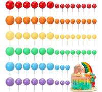 Namalu 126 Pezzi Topper Foam Ball Torta Topper Palline per Torta Decorazioni Mini Palloncini Colorate Cake Topper per Ragazze e Ragazzi Baby Shower Neon Compleanno Forniture Feste di Matrimonio