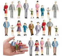 Namalu 14 Figurine di Persone in Miniatura in Scala 1:25 Figurine di Plastica Architettoniche Persone delle Case delle Bambole Mini Figure di Persone Dipinte in Piedi e Sedute per Scene in Miniatura