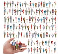 Namalu 140 Figurine di Persone in Miniatura in Scala 1:25 Figurine di Plastica Architettoniche Mini Figure di Persone Dipinte in Piedi e Sedute per Scene in Miniatura(Colori Misti)