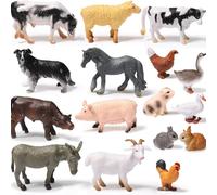 Namalu 16 Giocattoli di Figure Animali Figurine Realistiche di Animali Giungla Mini Set di Giochi Educativi per Apprendimento Ornamenti Topper per Torte della Fattoria per Pasqua Compleanno Natale