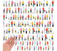 Namalu 200 Pezzi Mini Figure di Persone Scala 1:150 Modello di Persone Piccole Dipinte Architettoniche Seduto e in Piedi Persone in Miniatura in Plastica Pose Assortite per Scene in Miniatura
