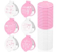 Namalu 36 specchi compatti con fiocco rosa, mini versi della Bibbia, ispiratori, regali di nozze cristiani, da viaggio, rotondi, tascabili, regalo religioso per borsa, chiesa, bomboniere