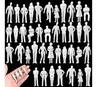 Namalu 50 pezzi Personaggi in Miniatura per Modellismo Mini Figure Diorama Figurine di Persone Bianche Non Verniciate Modello in Scala Architettonica Modellini di Persone per Scene Treno (Scala 1: 50)
