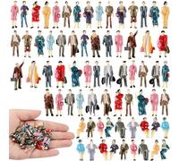 Namalu 50 Pezzi Scala 1: 87 Ho Set di Figurine di Mini Persone Modello di Persone Minuscole Dipinte Figure di Piccole Persone Persone in Miniatura di Plastica Sedute e in Piedi