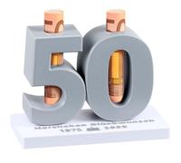 Namalu 50 Regalo per Il Compleanno per Uomini e Donne in Denaro 3D Decorazione per Il Compleanno Regali Creativi in Denaro per Gli Anniversari per Amici Compagni Classe per la Famiglia 1975-2025