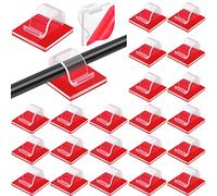 Namalu 60 Pezzi Clip Fermacavi Adesivi Mini Clip per Luci Esterne Fermagli per Cavi di Luci Autoadesivi Clip per Organizer di Luci Gestione per Fata Luce Catena Luminosa (Trasparente, S)