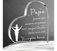 Namalu Regalo per Papà Idea Regalo per la Festa del Papà Targa Acrilica Papà Regalo di Compleanno Pensiero per Papà da Figli Targa con Scritta Grazie per Essere un Pezzo Importante della Mia Vita
