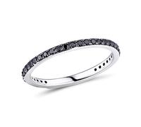 namana Anello Donna in Argento 925 con Pietre Nere, Delicati Anelli Neri per Donna e Ragazza, Anello Argento 925 Donna con Pietre Nere, Misura dell'Anello 19