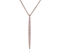 Namana Collana lunga con ciondolo a barra per donna e adolescente, collana da donna con un lungo ciondolo a barra con pietre in zirconia cubica, Zirconia cubica, Zirconia cubica